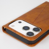 Coque iPhone 17 Pro - Flip Géometrique brun clair