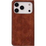 Coque iPhone 17 Pro - Flip Géometrique brun foncé