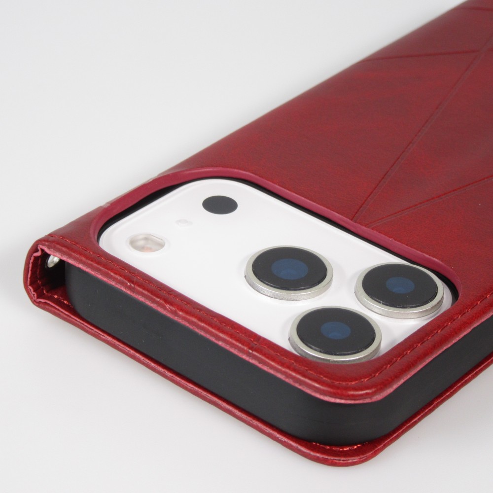 Coque iPhone 17 Pro - Flip Géometrique - Rouge