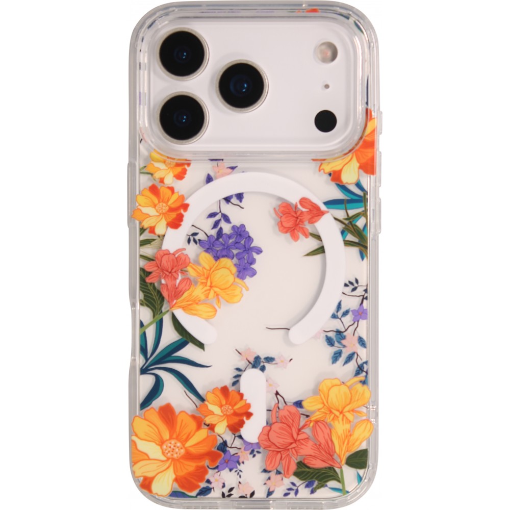 iPhone 17 Pro Case Hülle - Floral MagSafe Silikonhülle Lianen robust - Multicolor