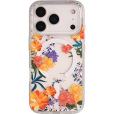 iPhone 17 Pro Case Hülle - Floral MagSafe Silikonhülle Lianen robust - Multicolor