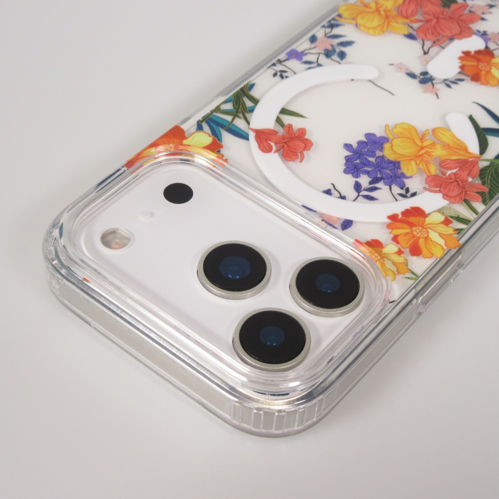 iPhone 17 Pro Case Hülle - Floral MagSafe Silikonhülle Lianen robust - Multicolor