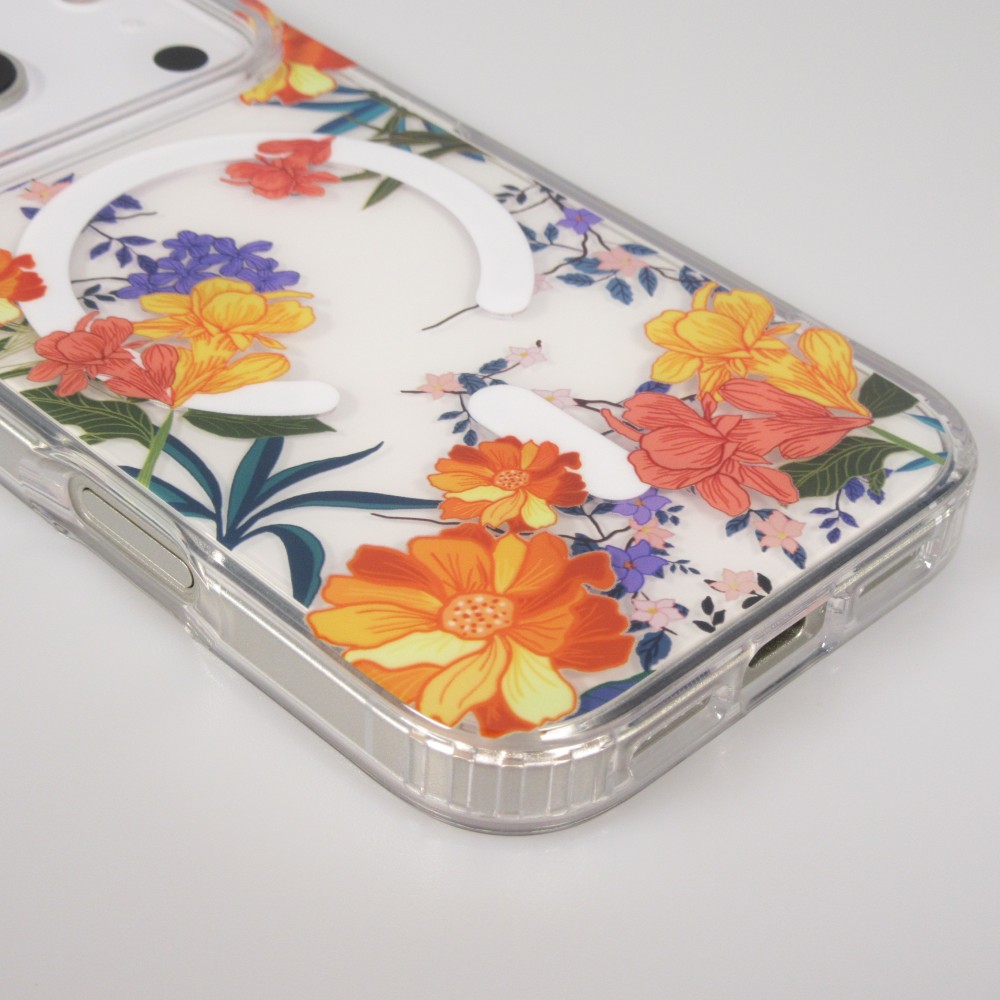 iPhone 17 Pro Case Hülle - Floral MagSafe Silikonhülle Lianen robust - Multicolor