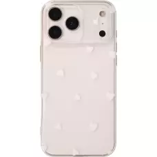 Coque iPhone 18 Pro Max / 17 Pro Max - Gel petit coeur transparent - Blanc