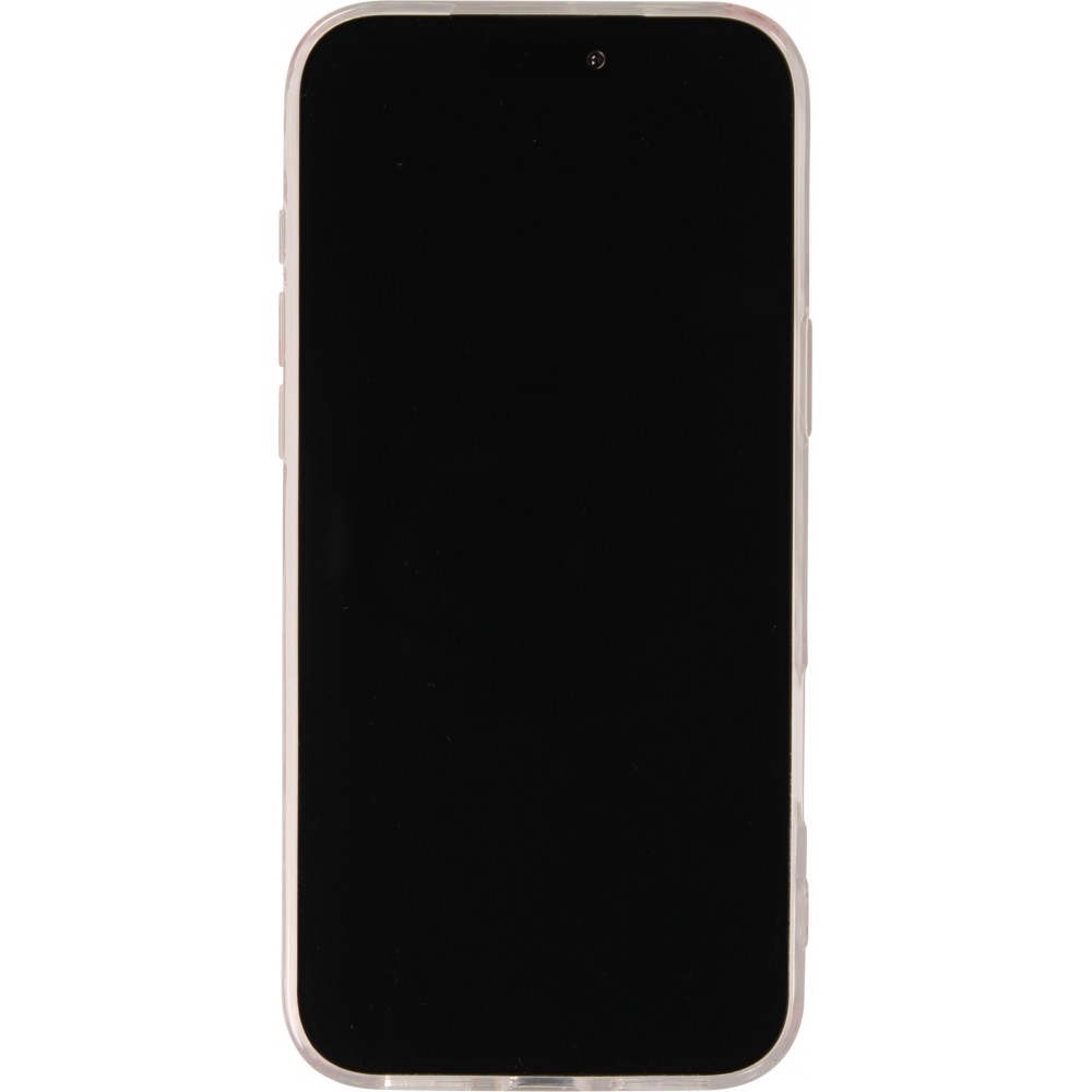 Coque iPhone 17 Pro Max - Gel petit coeur transparent - Blanc