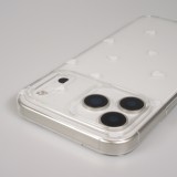 Coque iPhone 17 Pro Max - Gel petit coeur transparent - Blanc