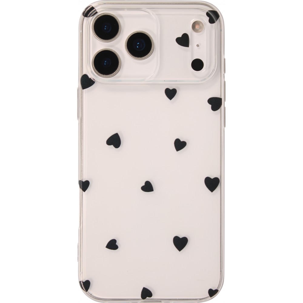 iPhone 17 Pro Max Case Hülle - Gummi kleines Herz - Schwarz