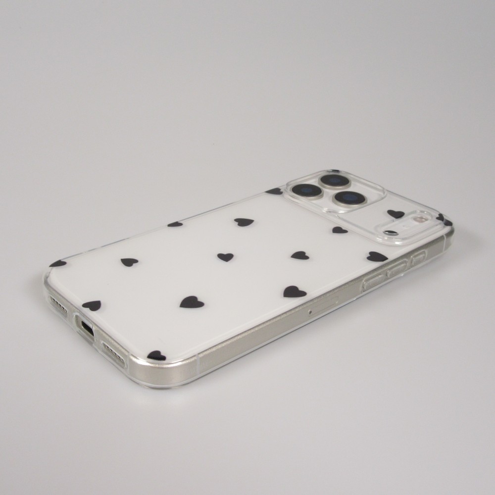 iPhone 17 Pro Max Case Hülle - Gummi kleines Herz - Schwarz