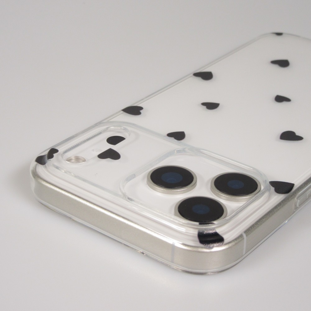 iPhone 17 Pro Max Case Hülle - Gummi kleines Herz - Schwarz