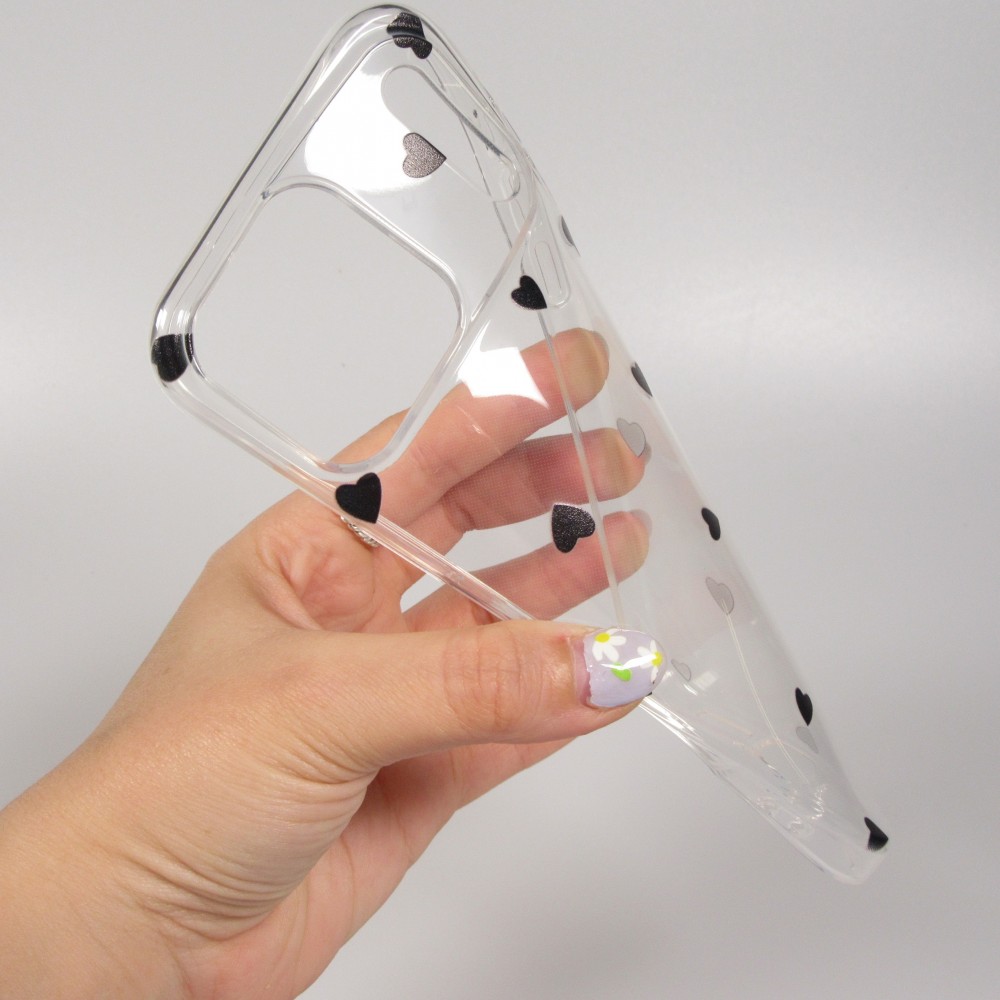iPhone 17 Pro Max Case Hülle - Gummi kleines Herz - Schwarz