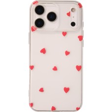 Coque iPhone 17 Pro Max - Gel petit coeur transparent - Rouge