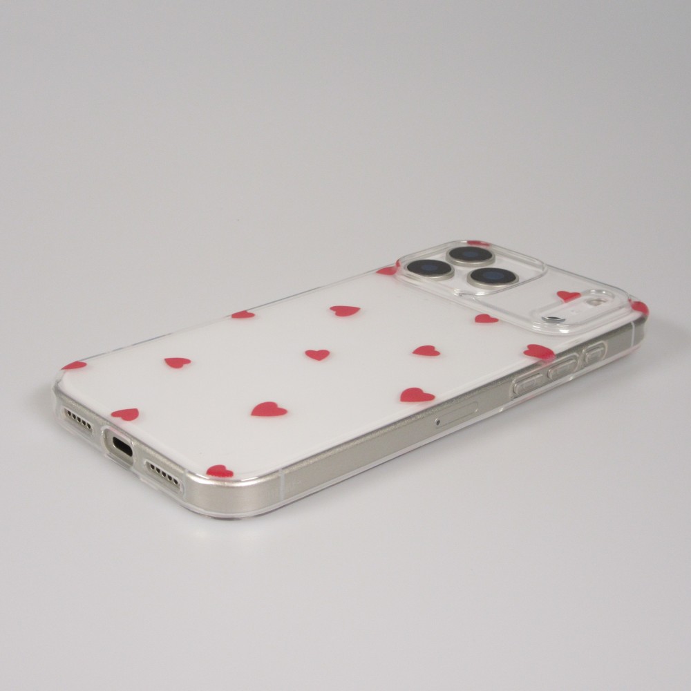 Coque iPhone 17 Pro Max - Gel petit coeur transparent - Rouge