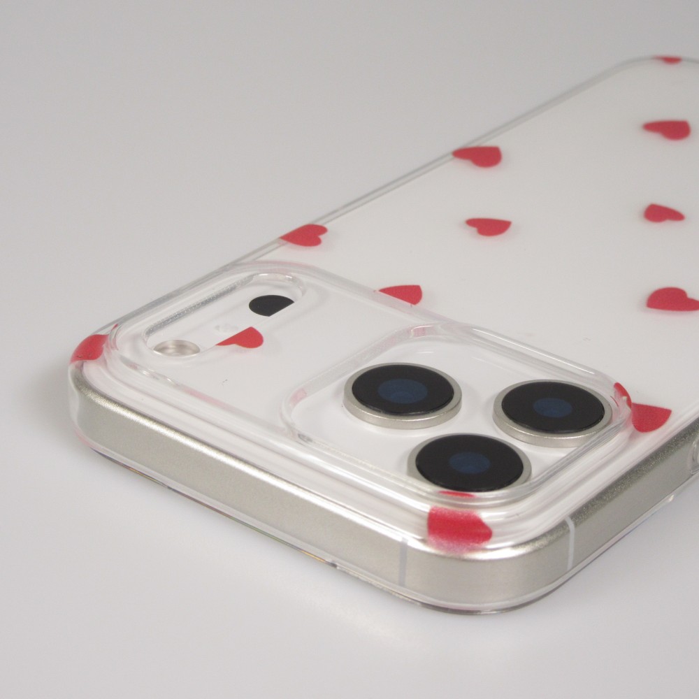 Coque iPhone 17 Pro Max - Gel petit coeur transparent - Rouge