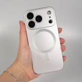 iPhone 17 Pro Case Hülle - Gummi weich mit Kameraschutzglas MagSafe - Silber