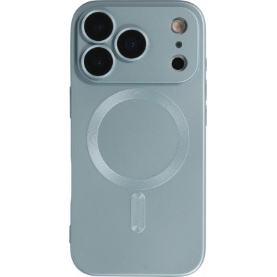 iPhone 17 Pro Max Case Hülle - Gummi weich mit Kameraschutzglas MagSafe - Blau