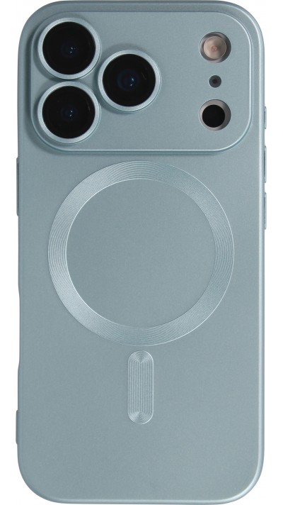 iPhone 17 Pro Max Case Hülle - Gummi weich mit Kameraschutzglas MagSafe - Blau