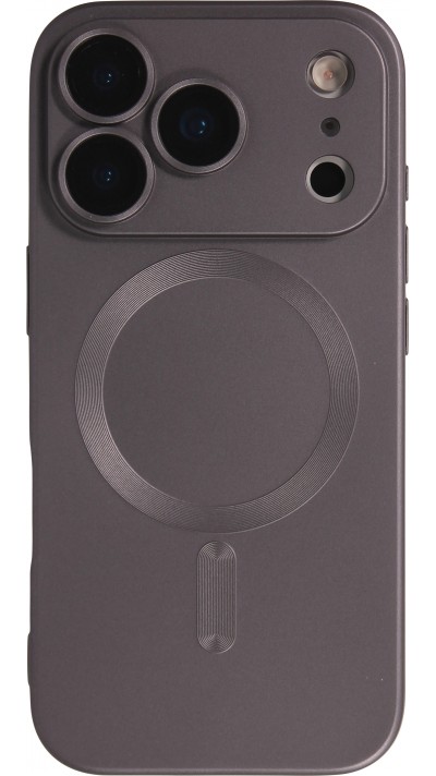 iPhone 17 Pro Max Case Hülle - Gummi weich mit Kameraschutzglas MagSafe - Dunkelgrau