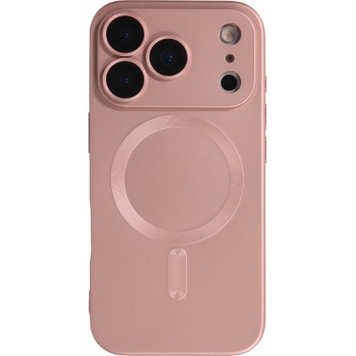 Coque iPhone 17 Pro Max - Gel souple avec vitre de protection caméra MagSafe - Rose
