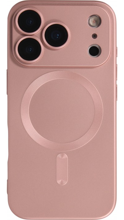 iPhone 17 Pro Max Case Hülle - Gummi weich mit Kameraschutzglas MagSafe - Rosa