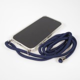 Hülle iPhone 17 Pro Max - Gummi transparent mit Seil blau