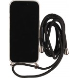 Hülle iPhone 17 Pro - Gummi transparent mit Seil - Schwarz