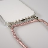 Coque iPhone 17 Pro Max - Gel transparent avec lacet or - Rose
