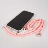Coque iPhone 17 Pro Max - Gel transparent avec lacet - Rose