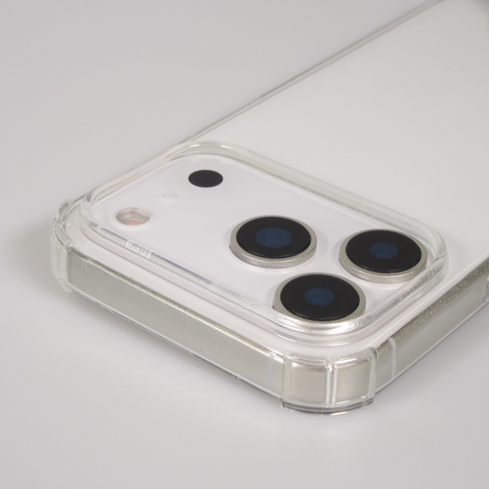 Hülle iPhone 17 Pro Max - Gummi transparent mit Seil - Rot