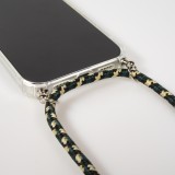 iPhone 17 Pro Max Case Hülle - Gummi transparent bumper mit Seil - Grün / gold