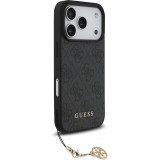 Coque iPhone 17 Pro - Guess 4G charm protection élégante design raffiné accessoire tendance - Gris