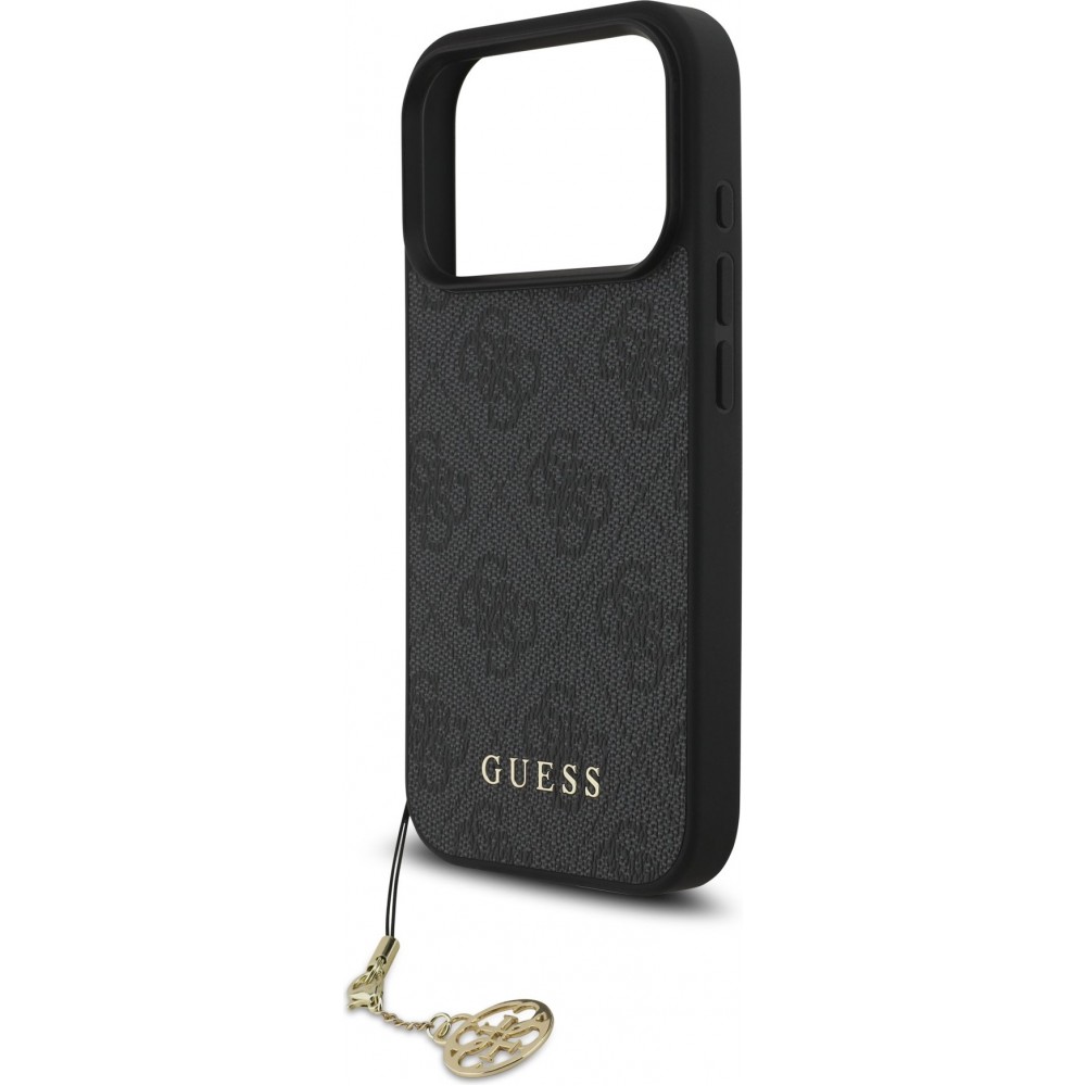 Coque iPhone 17 Pro - Guess 4G charm protection élégante design raffiné accessoire tendance - Gris