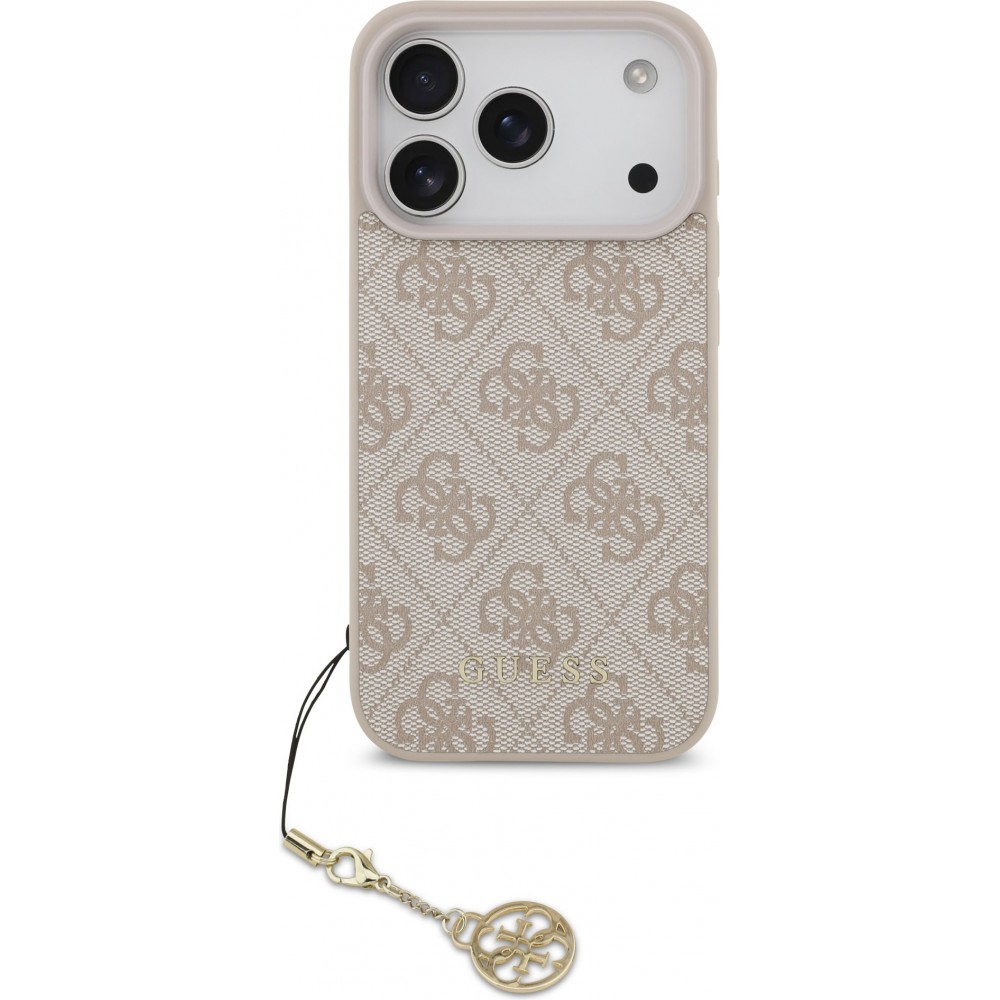 Coque iPhone 17 Pro - Guess 4G charm protection élégante design raffiné accessoire tendance - Rose