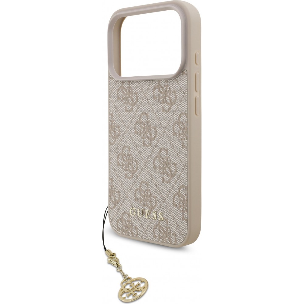 Coque iPhone 17 Pro - Guess 4G charm protection élégante design raffiné accessoire tendance - Rose