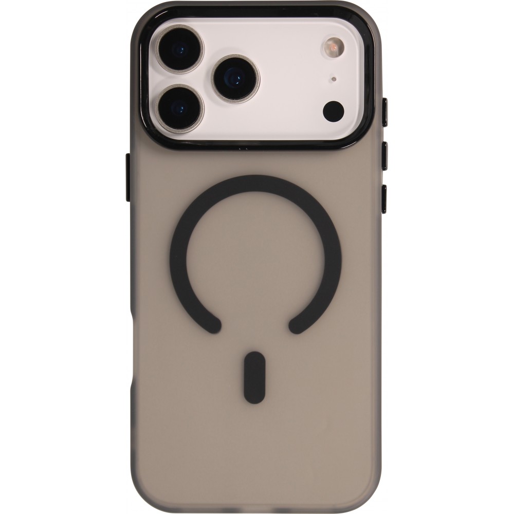 iPhone 17 Pro Max Case Hülle - Jelly Color Semi-transparent mit MagSafe - Orange - Schwarz