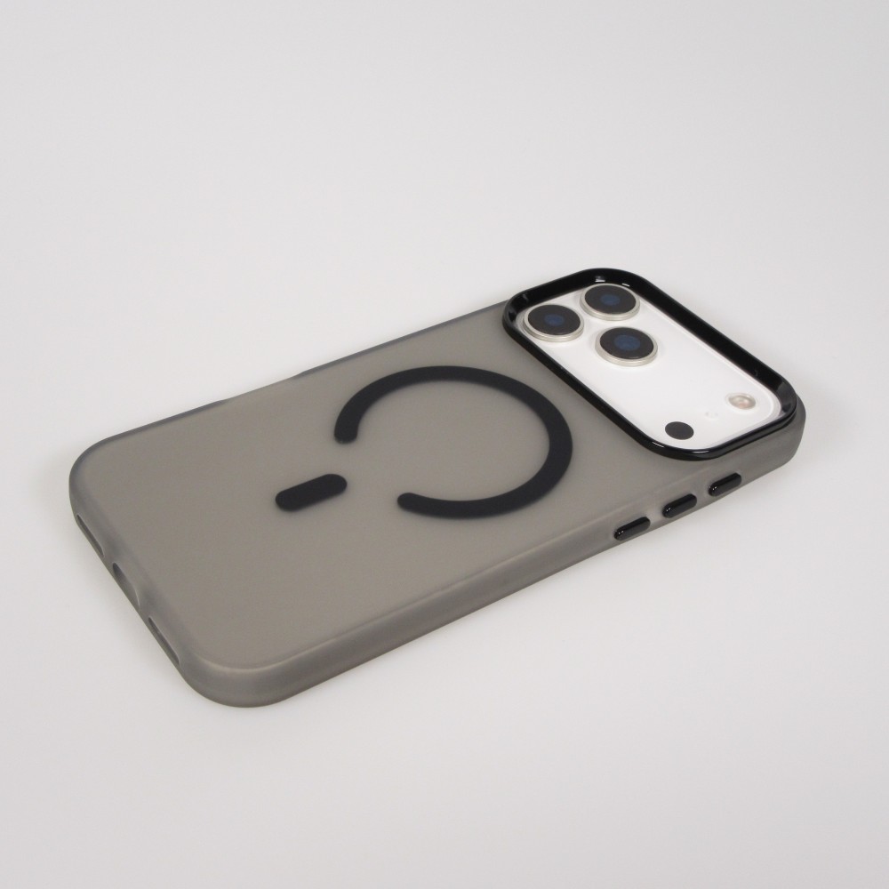 iPhone 17 Pro Max Case Hülle - Jelly Color Semi-transparent mit MagSafe - Orange - Schwarz