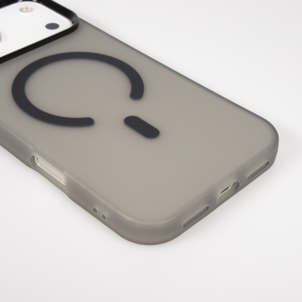 iPhone 17 Pro Max Case Hülle - Jelly Color Semi-transparent mit MagSafe - Orange - Schwarz