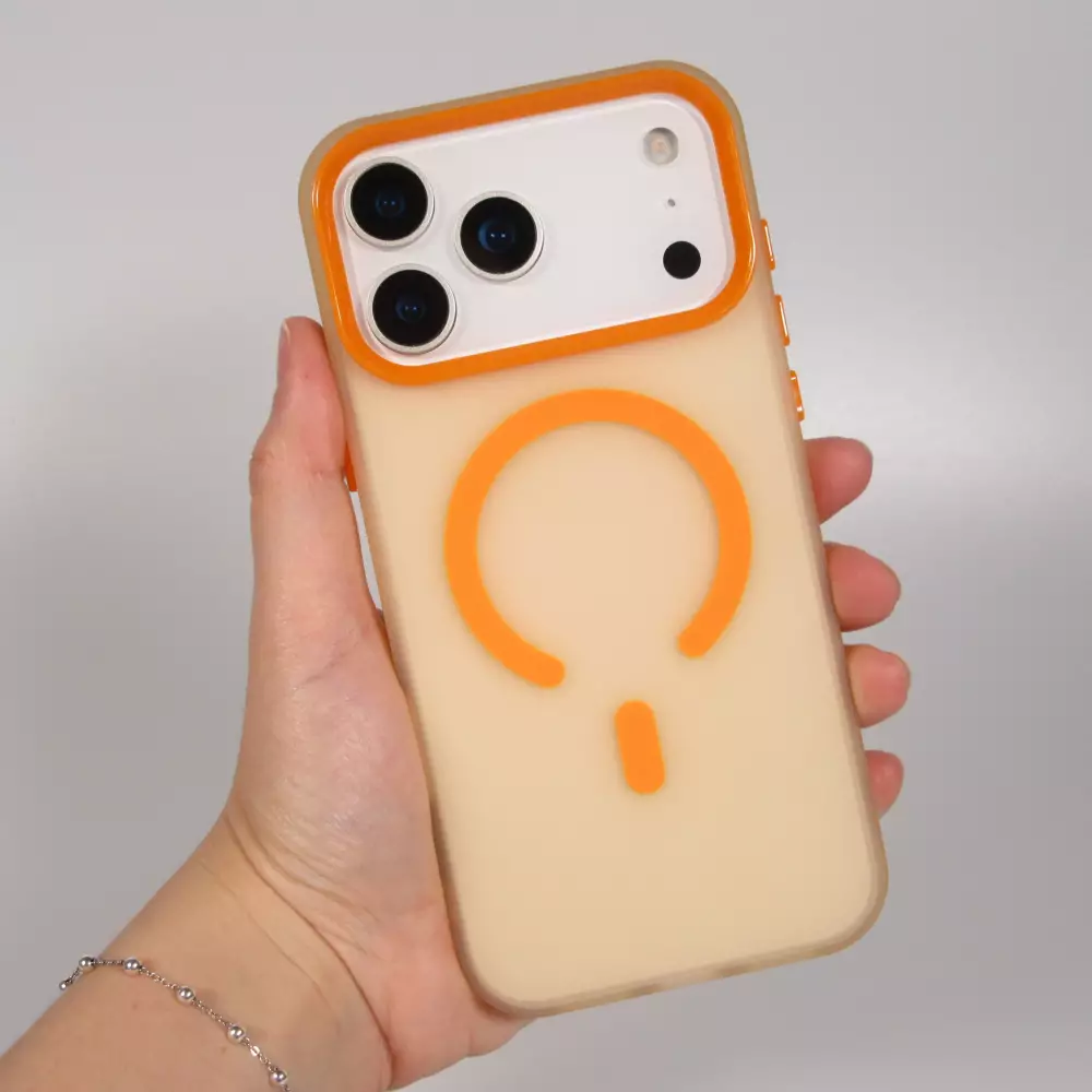 Coque iPhone 17 Pro Max - Jelly Color semi-transparent avec MagSafe - Orange