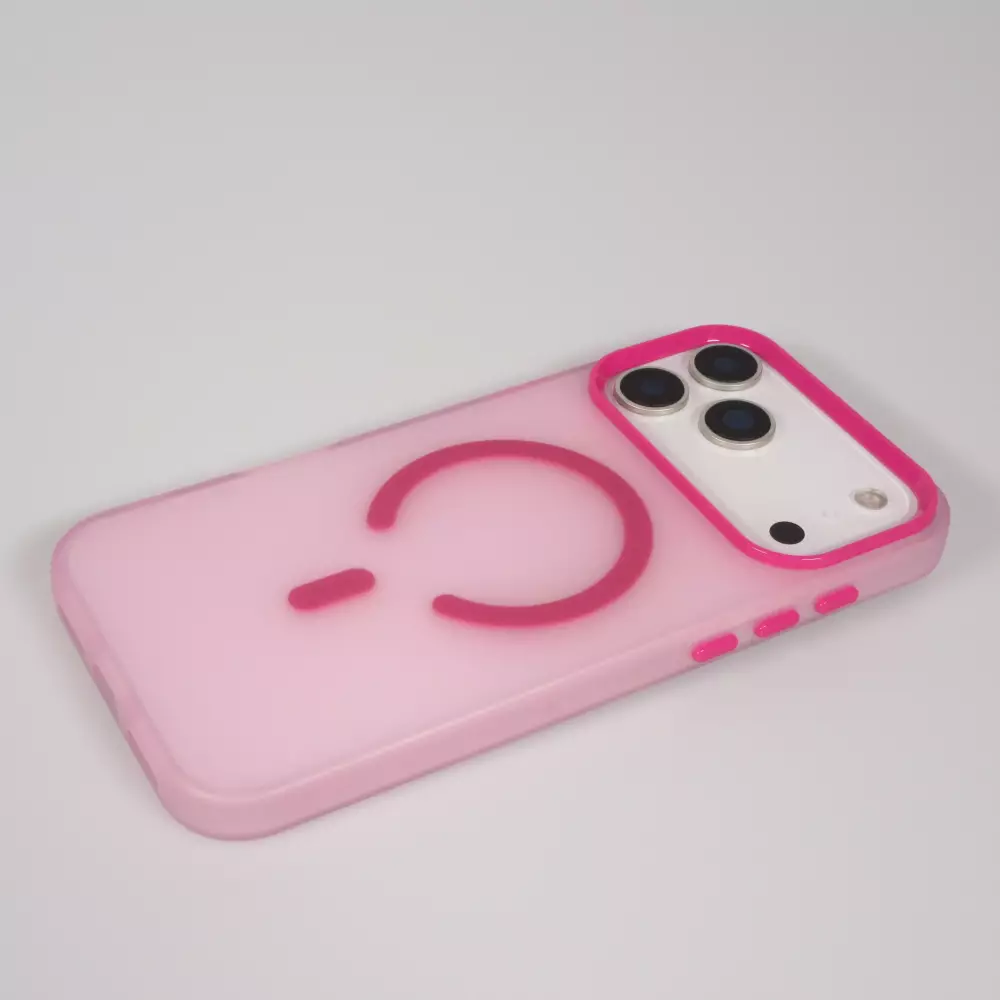 Coque iPhone 18 Pro Max / 17 Pro Max - Jelly Color semi-transparent avec MagSafe - Rose