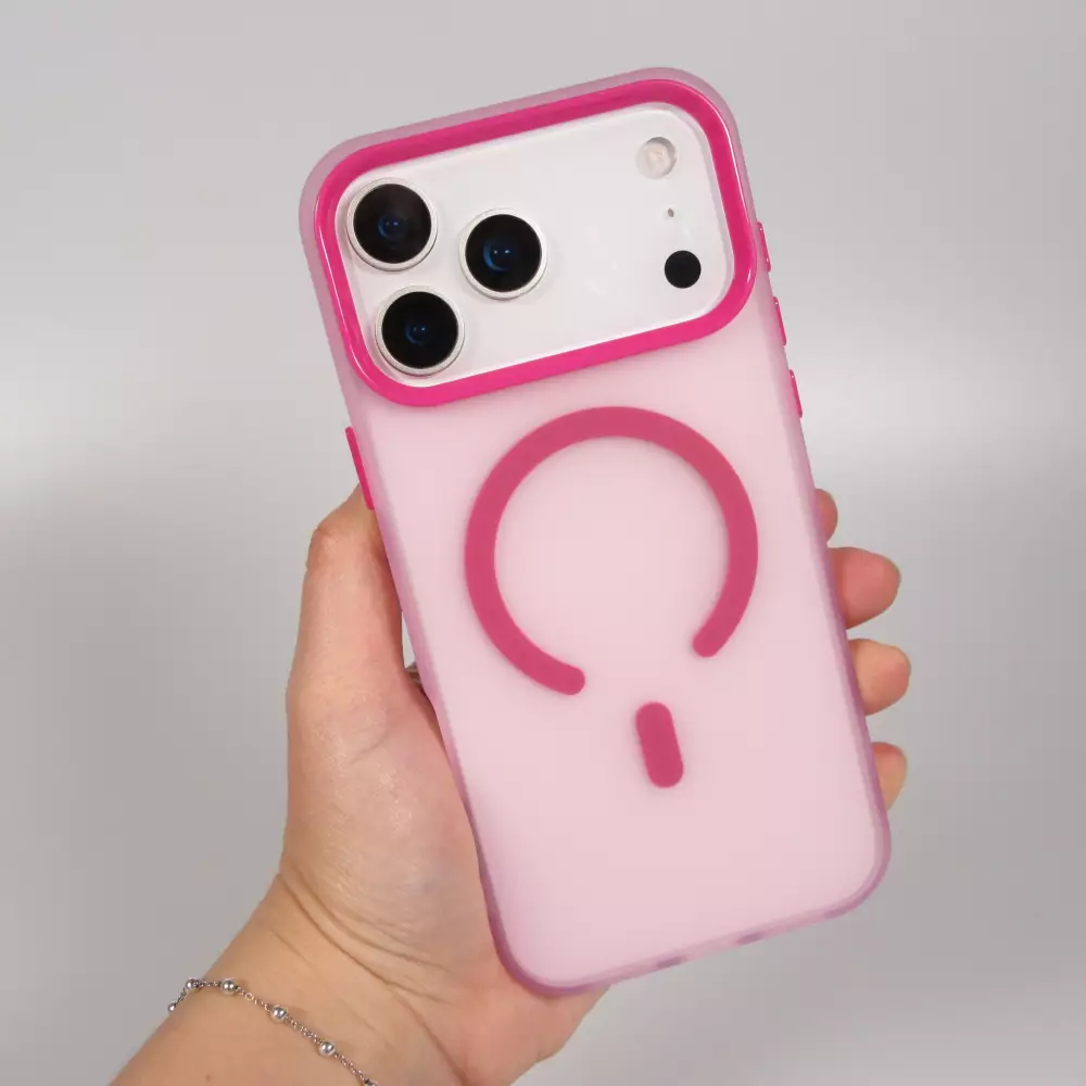 Coque iPhone 18 Pro Max / 17 Pro Max - Jelly Color semi-transparent avec MagSafe - Rose