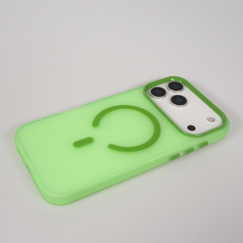 iPhone 17 Pro Max Case Hülle - Jelly Color Semi-transparent mit MagSafe - Orange - Grün
