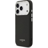 Coque iPhone 17 Pro - Lacoste PU en cuir Champs Elysees MagSafe protection élégante et durable - Noir