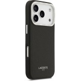 Coque iPhone 17 Pro - Lacoste PU en cuir Champs Elysees MagSafe protection élégante et durable - Noir