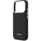 Coque iPhone 17 Pro - Lacoste PU en cuir Champs Elysees MagSafe protection élégante et durable - Noir