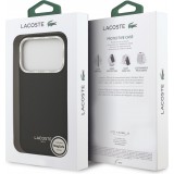 Coque iPhone 17 Pro - Lacoste PU en cuir Champs Elysees MagSafe protection élégante et durable - Noir
