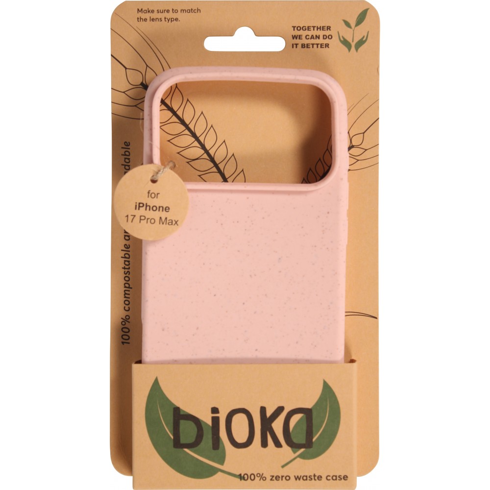 Coque iPhone 17 Pro Max - Bioka biodégradable et compostable Eco-Friendly - Rose