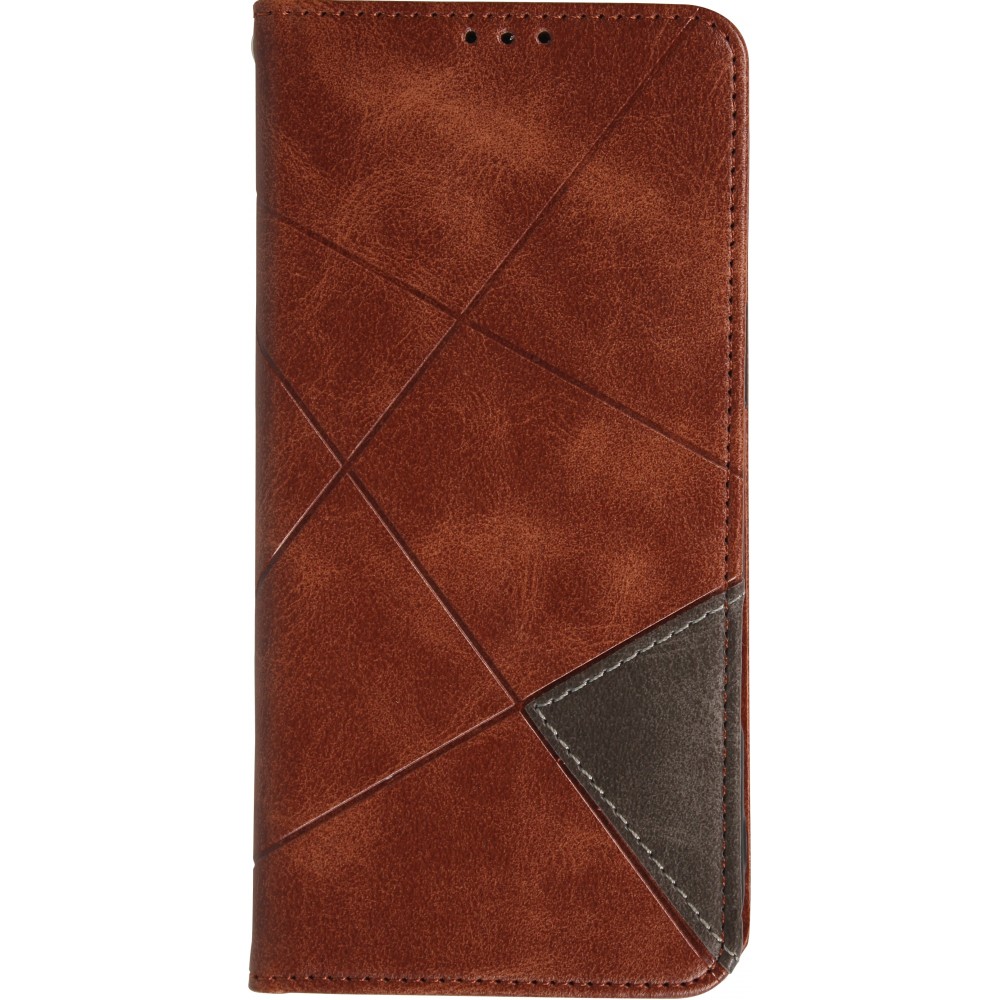 Coque iPhone 17 Pro Max - Flip Géometrique brun foncé
