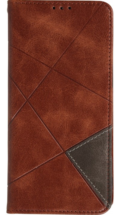 Hülle iPhone 17 Pro Max - Flip Geometrisch dunkel- Braun