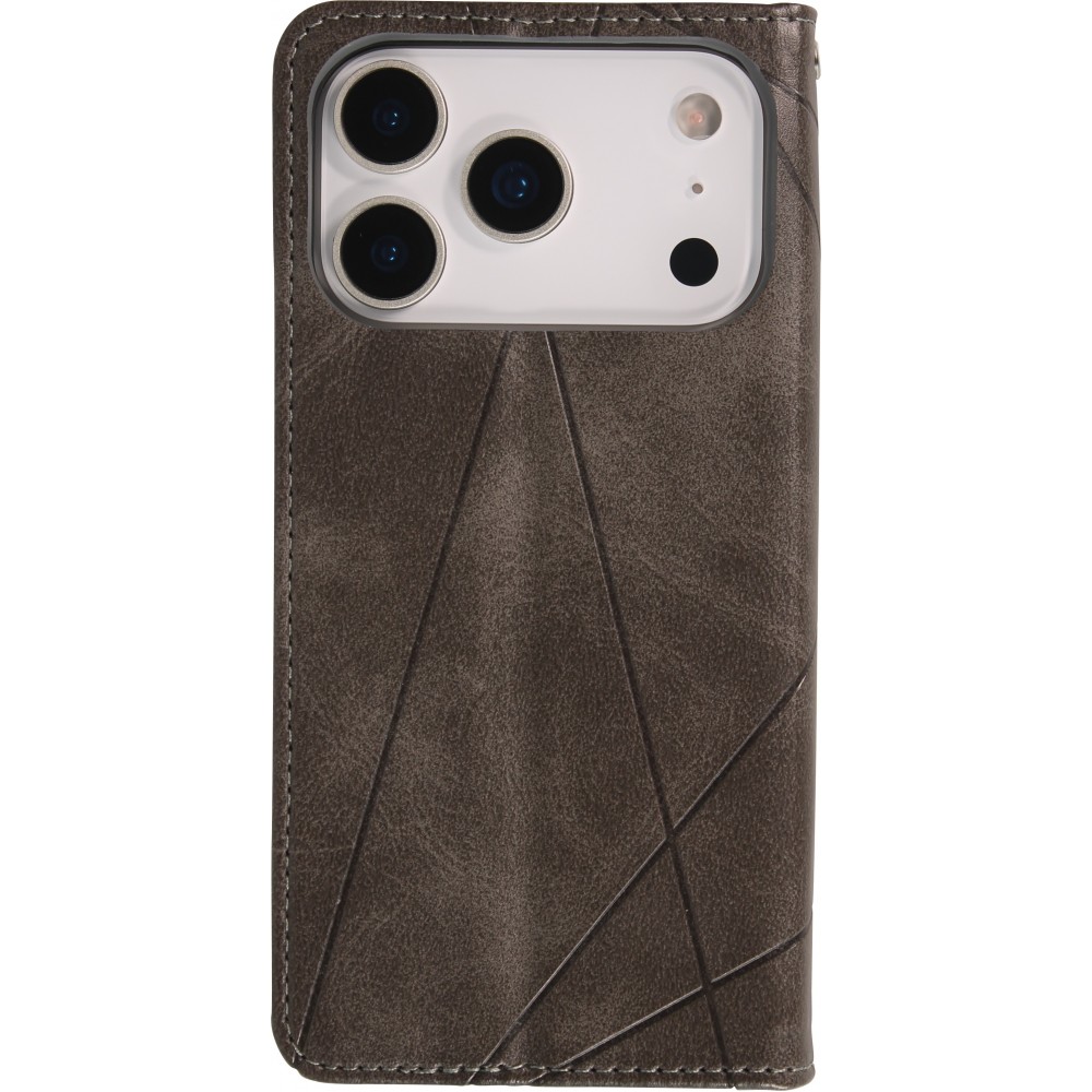 Hülle iPhone 17 Pro Max - Flip Geometrisch - Grau