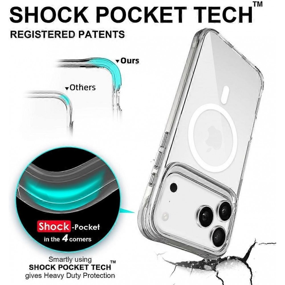 Hülle iPhone 17 Pro Max - MagSafe kompatibel Gummi transparent TPU Silikon