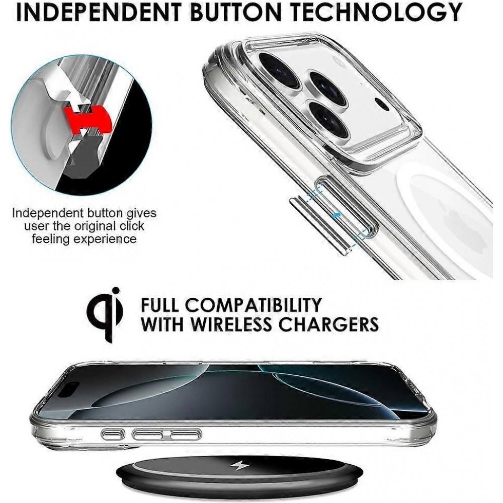Hülle iPhone 17 Pro Max - MagSafe kompatibel Gummi transparent TPU Silikon